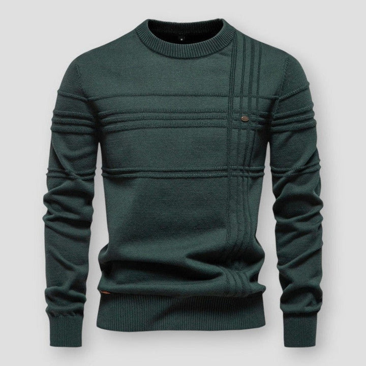 Pull Homme à Motif Texturé – Vert