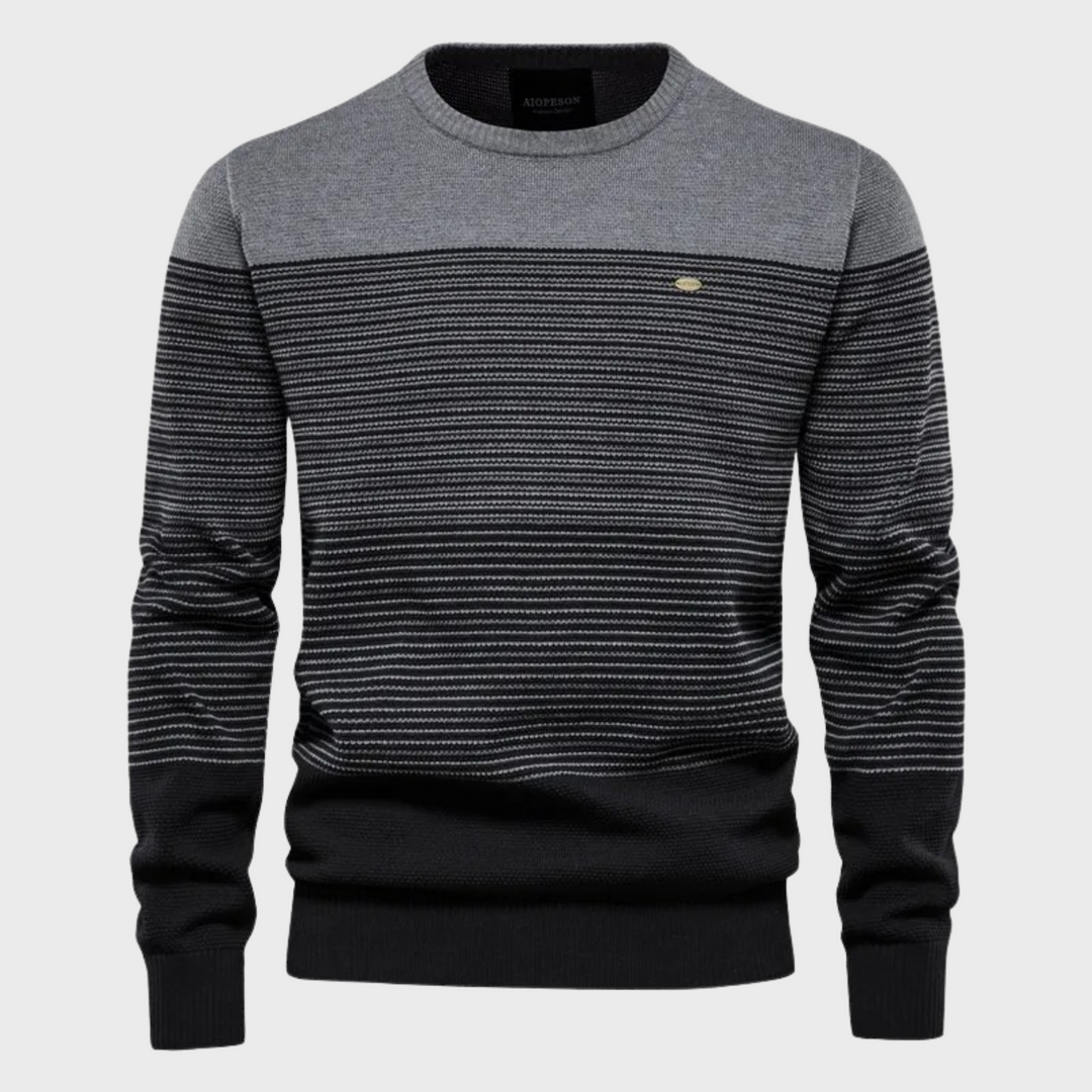 Pull Homme à Rayures Dégradées – Gris