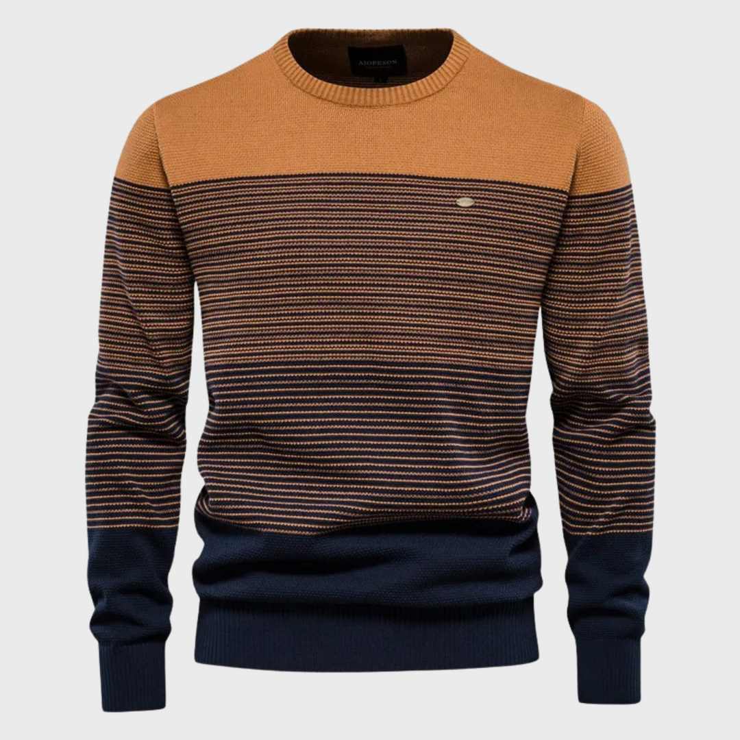 Pull Homme à Rayures Dégradées – Orange