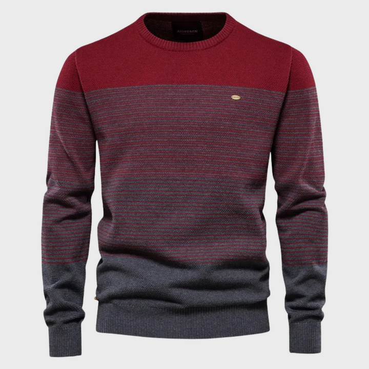 Pull Homme à Rayures Dégradées – Rouge
