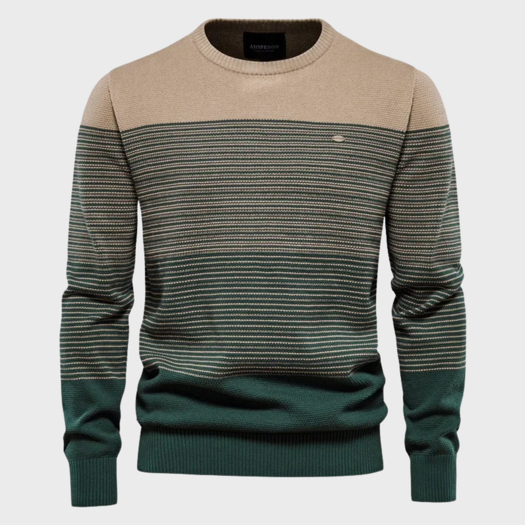 Pull Homme à Rayures Dégradées – Vert