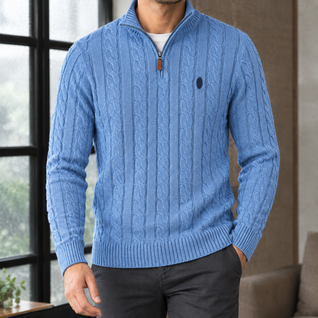 Pull Homme Col Camionneur – Bleu Ciel