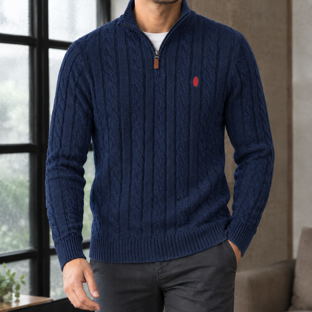 Pull Homme Col Camionneur – Bleu Roi