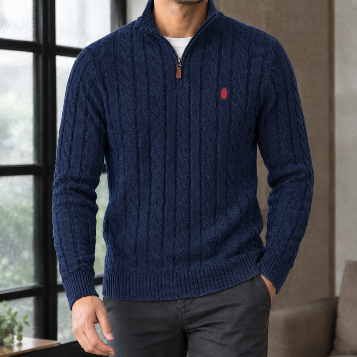 Pull Homme Col Camionneur – Bleu Roi