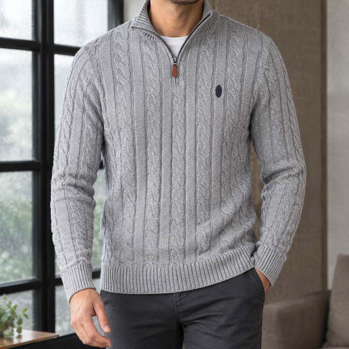 Pull Homme Col Camionneur – Gris