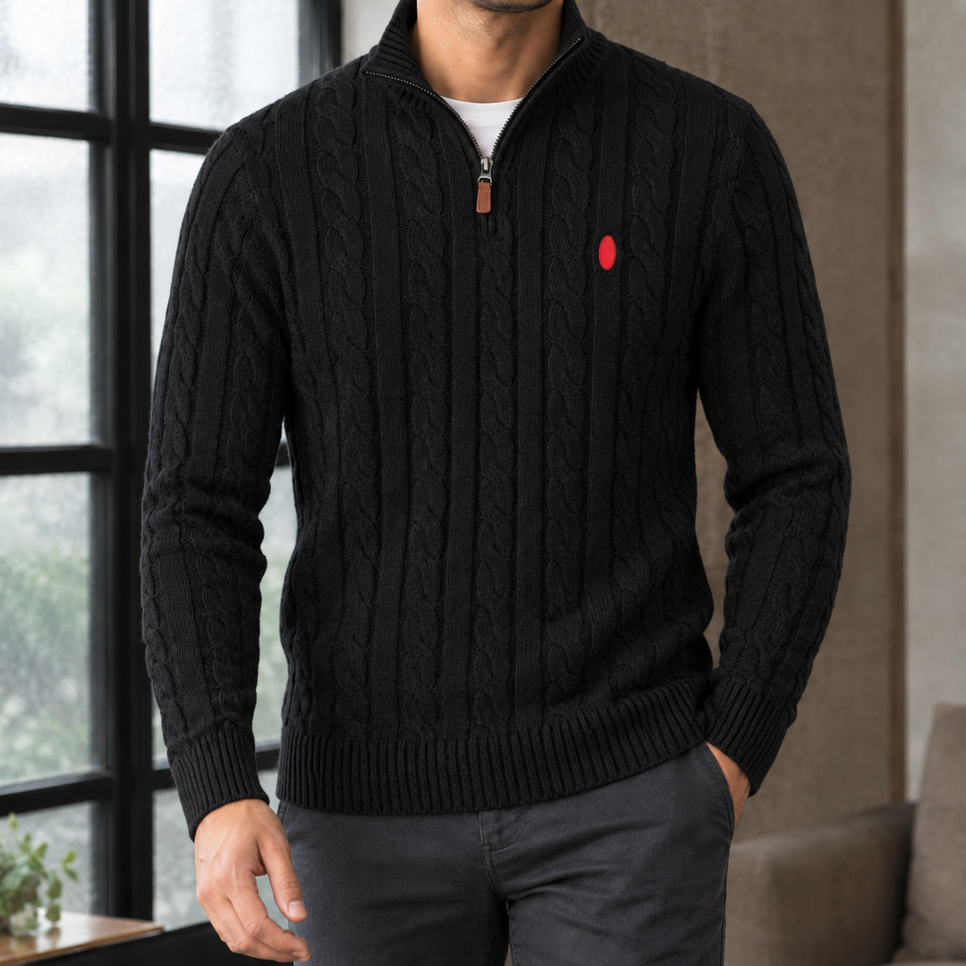 Pull Homme Col Camionneur – Noir