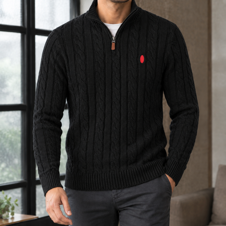Pull Homme Col Camionneur – Noir