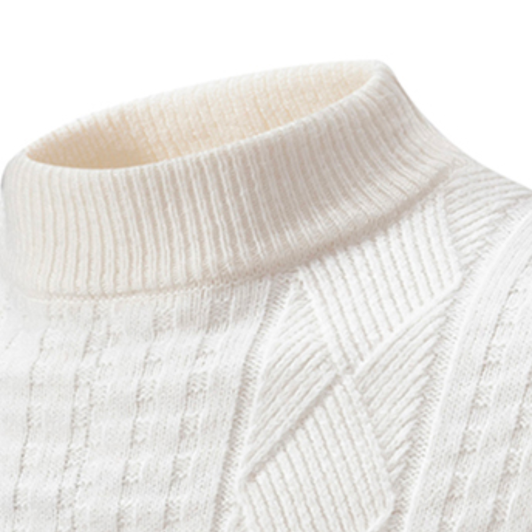Pull Homme Texturé à Col Roulé