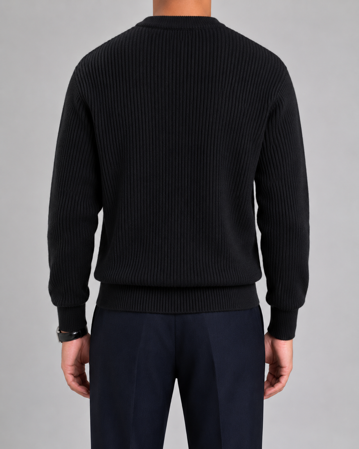 Pull Homme Texturé Col Rond