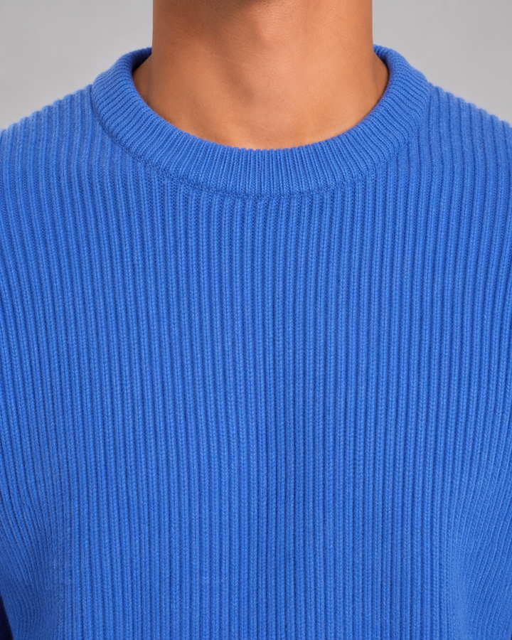 Pull Homme Texturé Col Rond