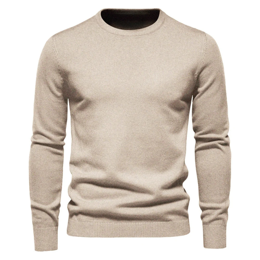 Pull Homme Uni Coupe Ajustée – Beige