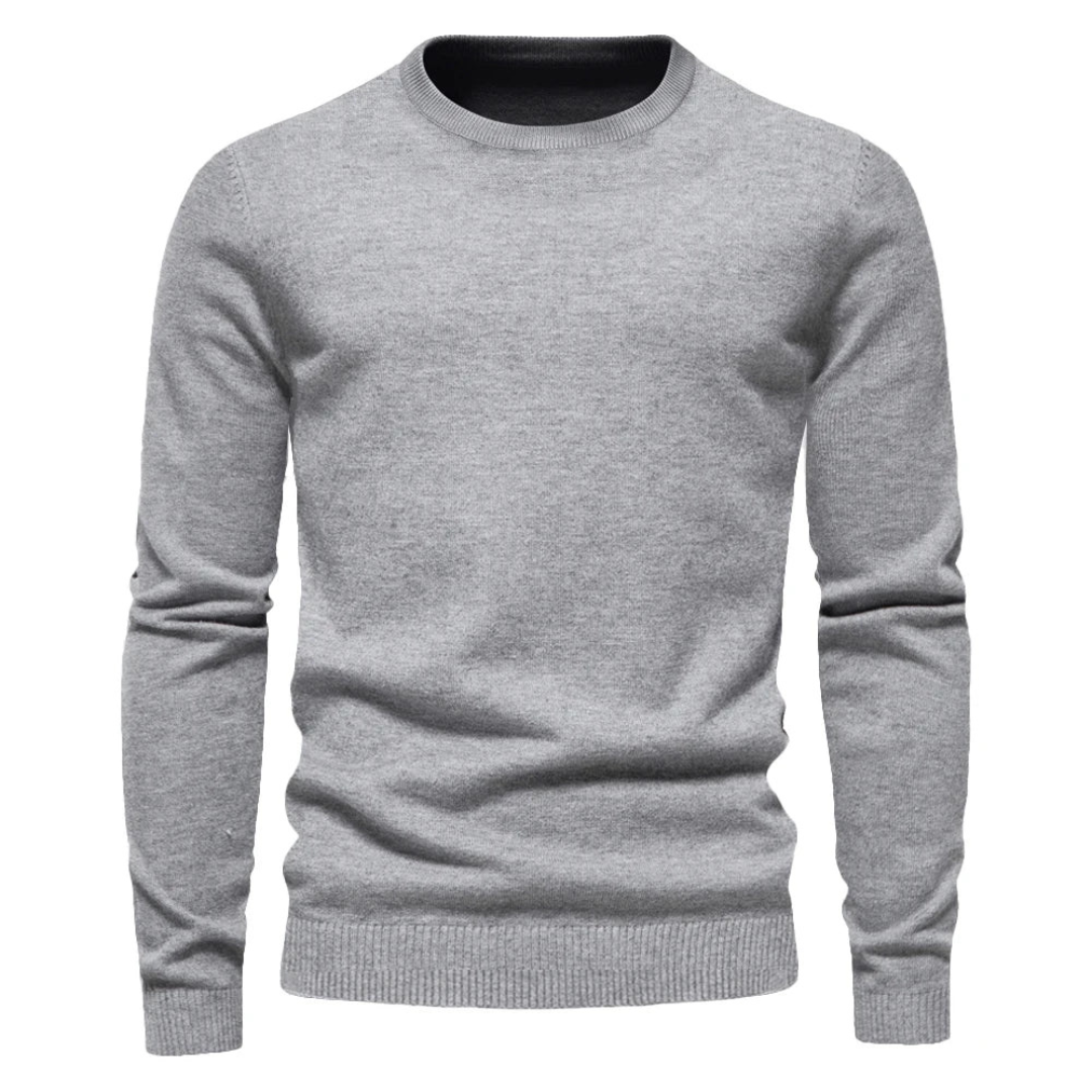 Pull Homme Uni Coupe Ajustée – Gris