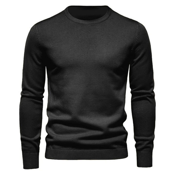 Pull Homme Uni Coupe Ajustée – Noir