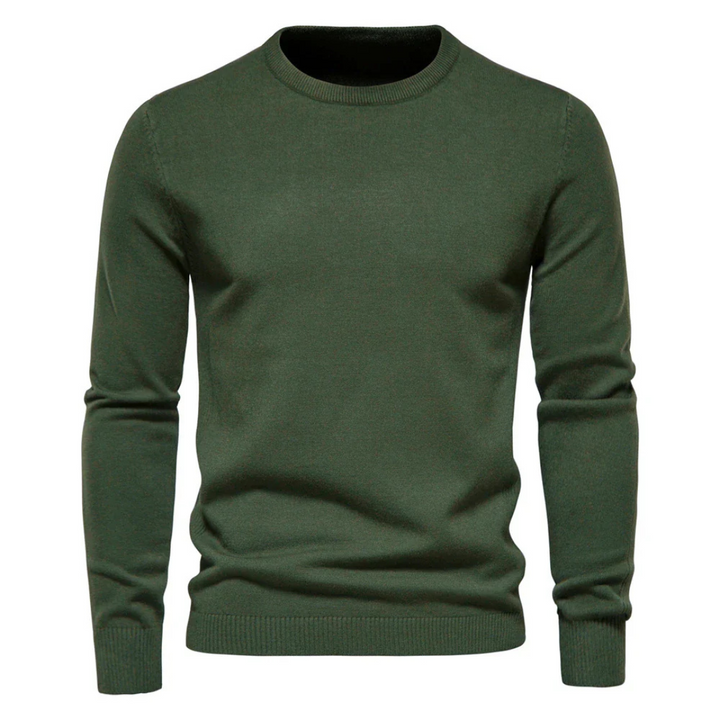 Pull Homme Uni Coupe Ajustée – Vert Foncé