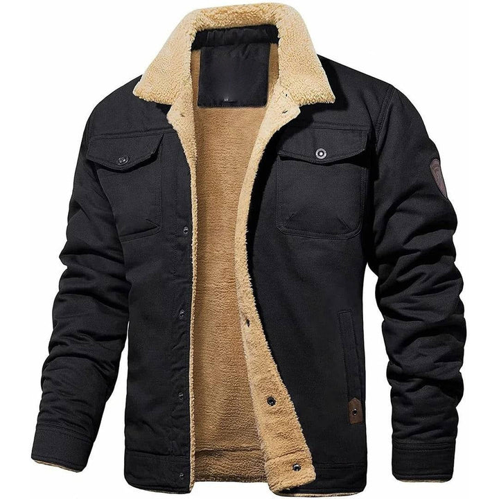 Pull Homme Zippé Col Doublé – Noir