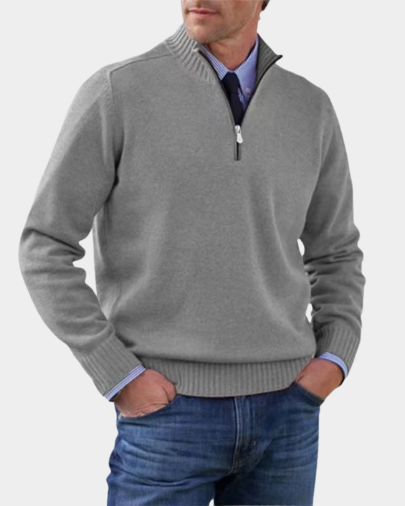 Pull Polyvalent à Col Zippé – Gris