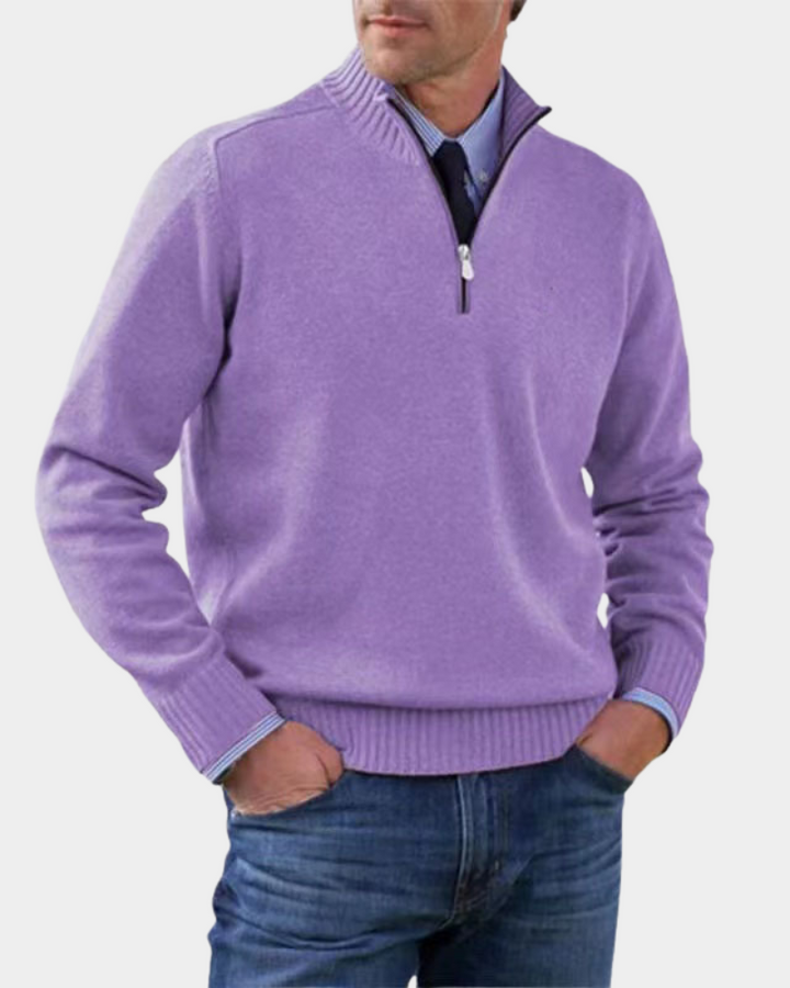 Pull Polyvalent à Col Zippé – Lilas