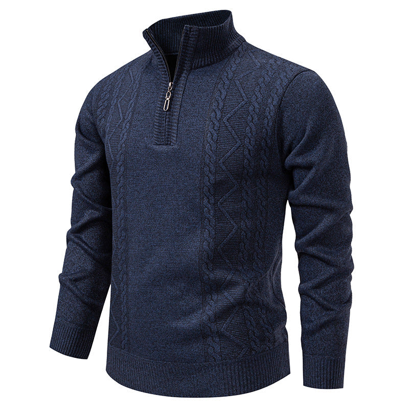 Pull Zippé à Motif Torsadé