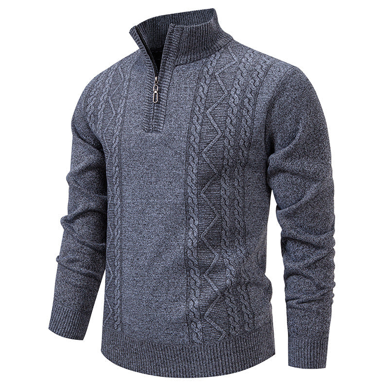 Pull Zippé à Motif Torsadé