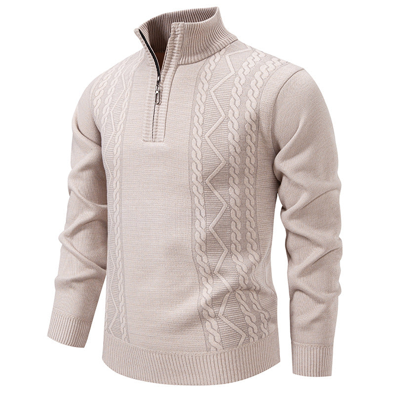 Pull Zippé à Motif Torsadé