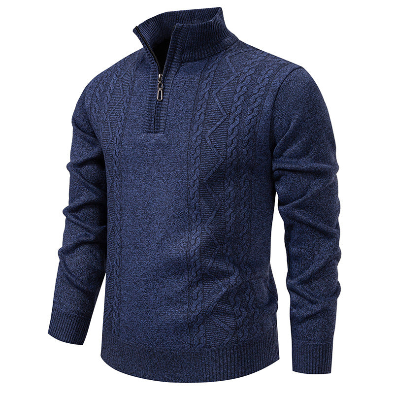 Pull Zippé à Motif Torsadé