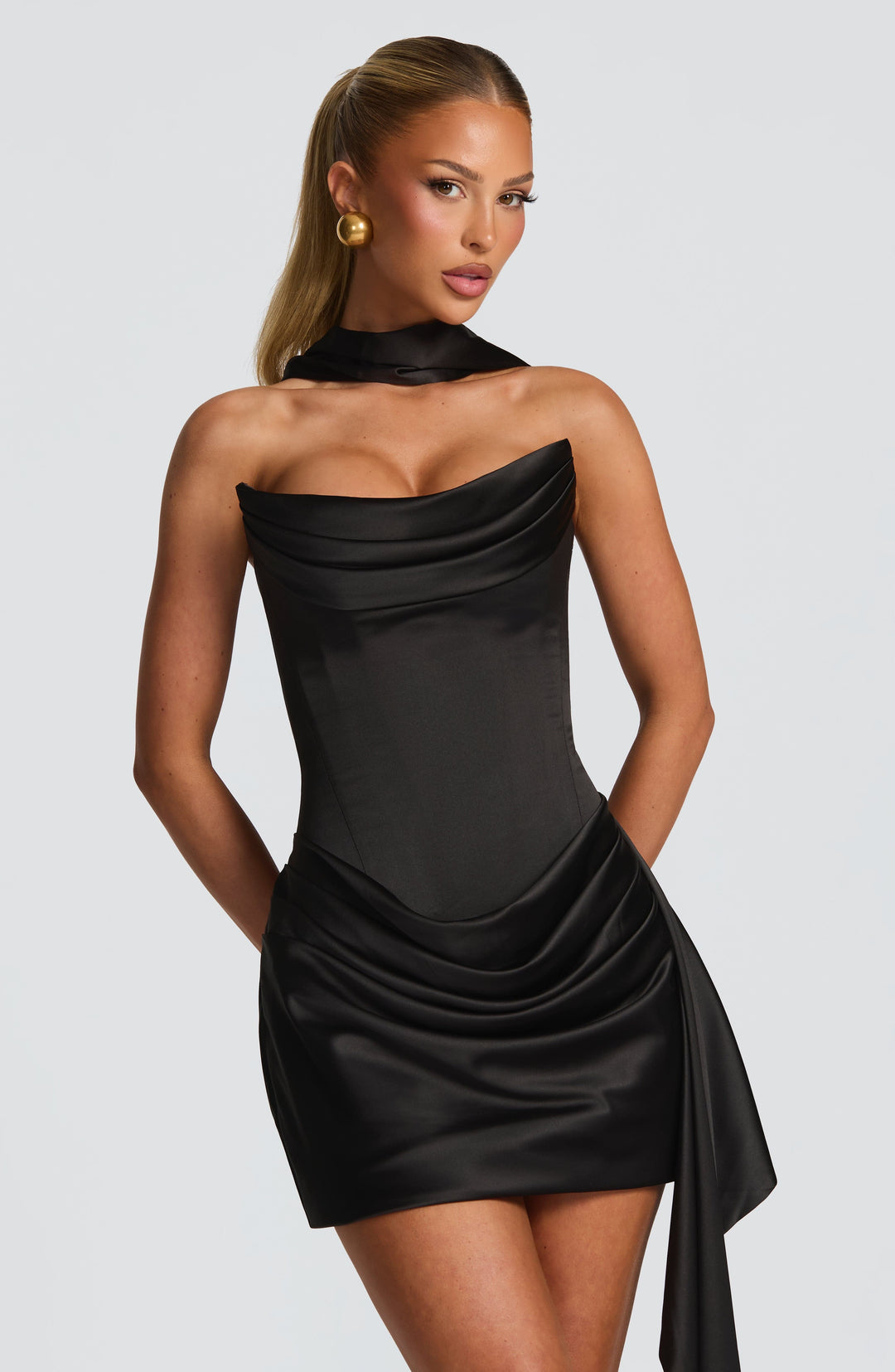 Robe Courte Bustier Drapée