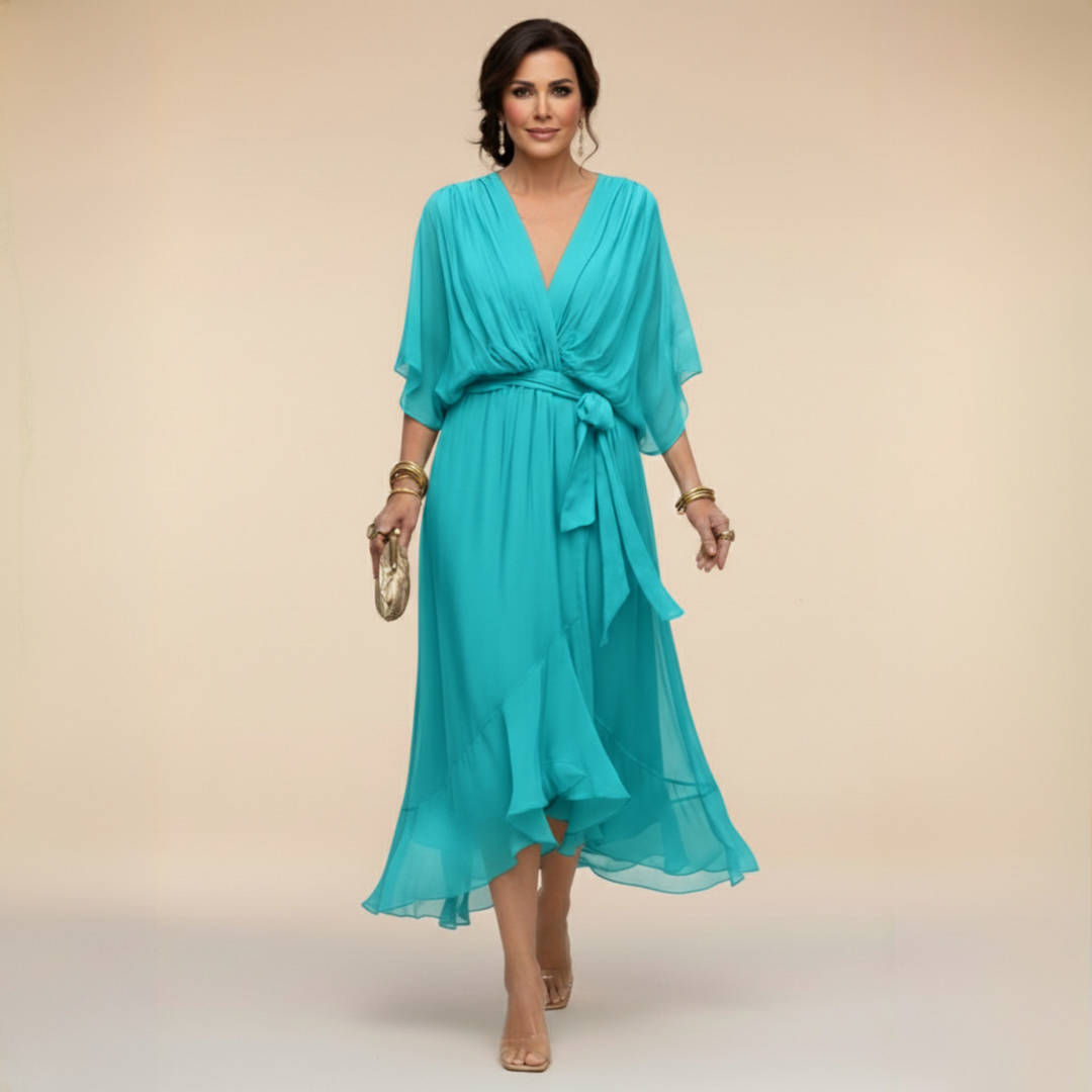 Robe de Cérémonie Asymétrique – Bleu Marine
