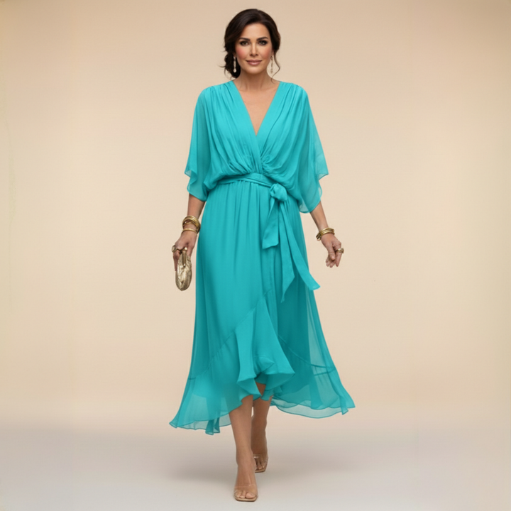 Robe de Cérémonie Asymétrique – Bleu Marine