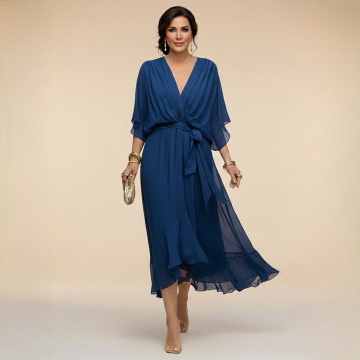 Robe de Cérémonie Asymétrique – Bleu
