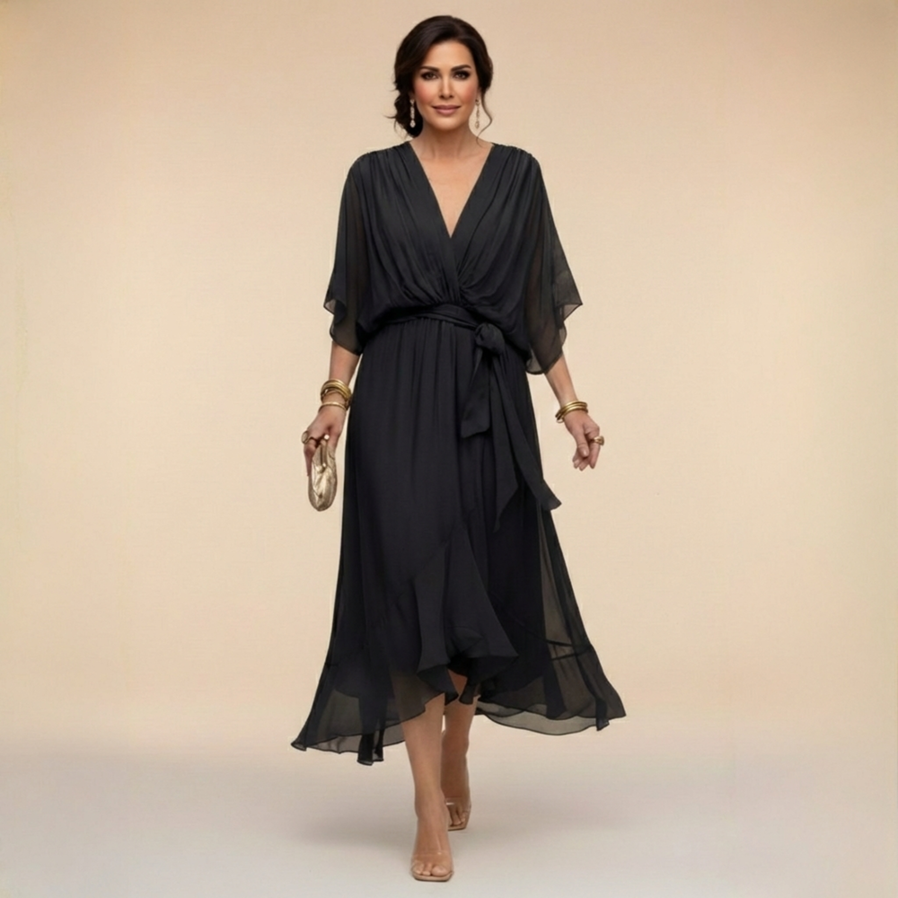 Robe de Cérémonie Asymétrique – Noir