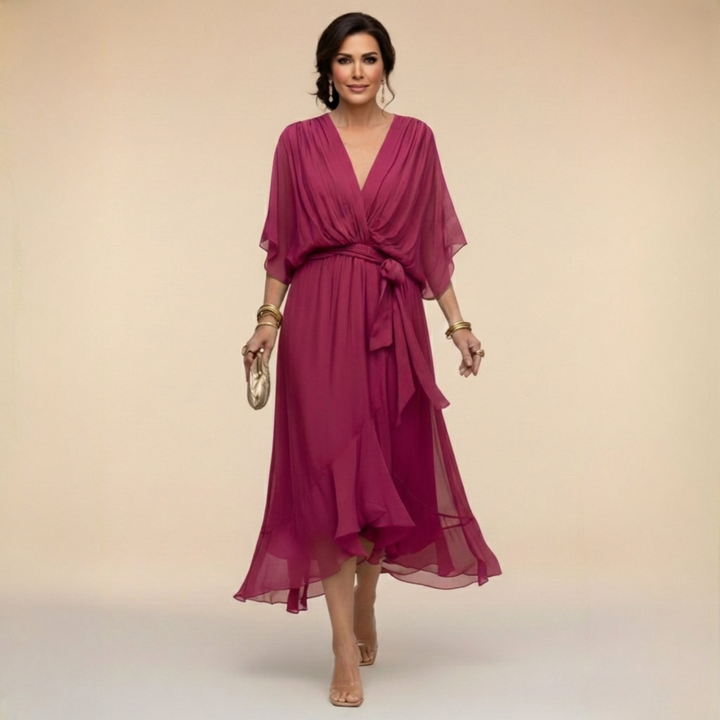 Robe de Cérémonie Asymétrique – Violet Scuro