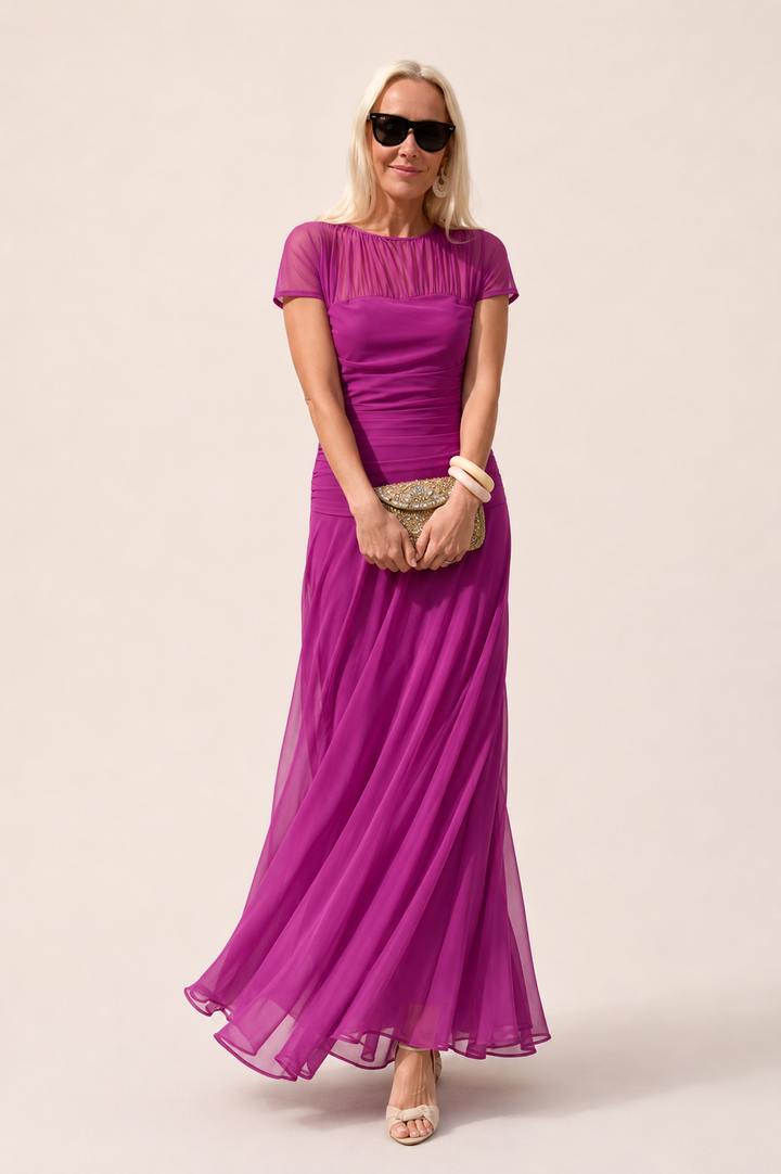 Robe de Cérémonie Drapée – Violet