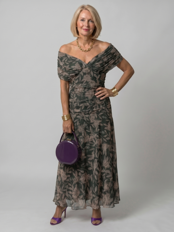 Robe de Cérémonie Fleurie – Multicolore