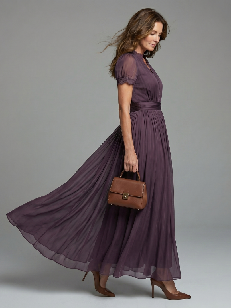 Robe Longue de Cérémonie Prune
