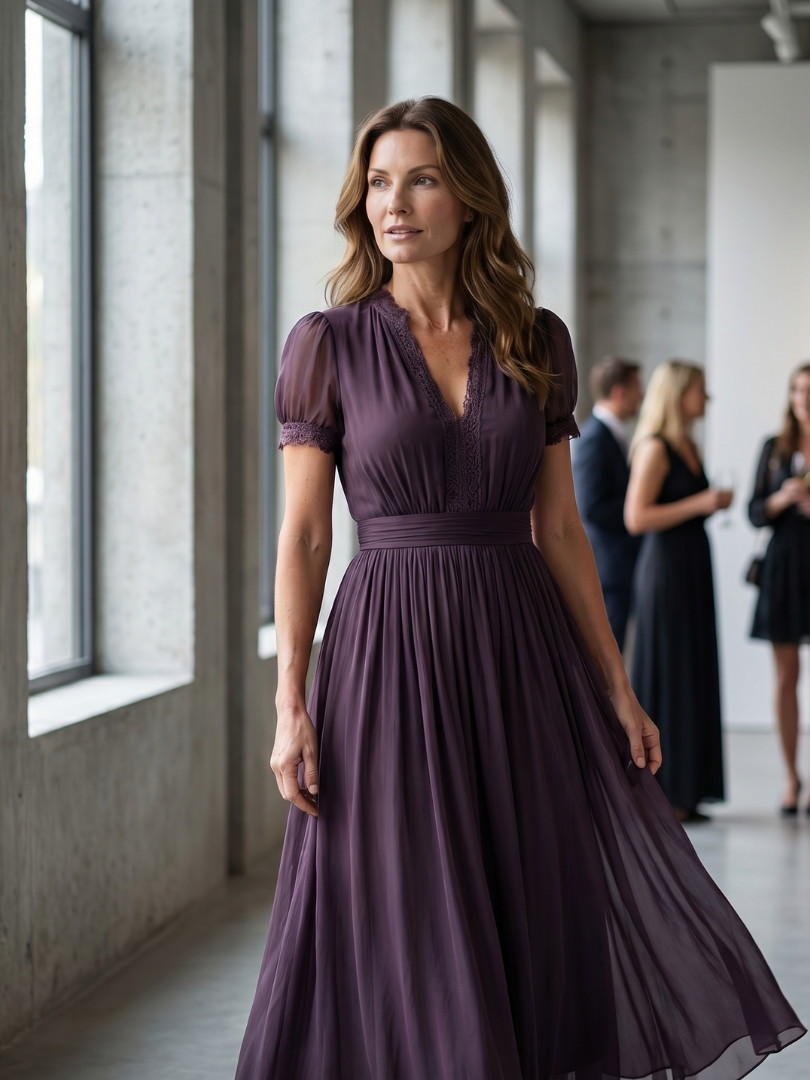 Robe Longue de Cérémonie Prune