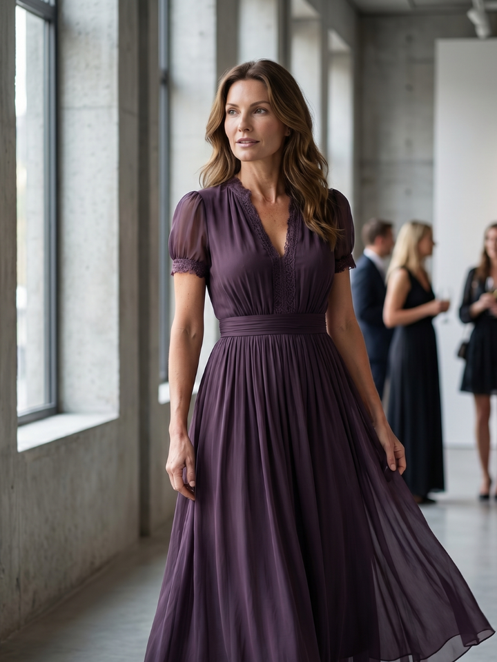 Robe Longue de Cérémonie Prune