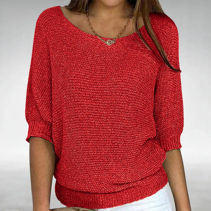 Pull élégant à col bateau – Rouge