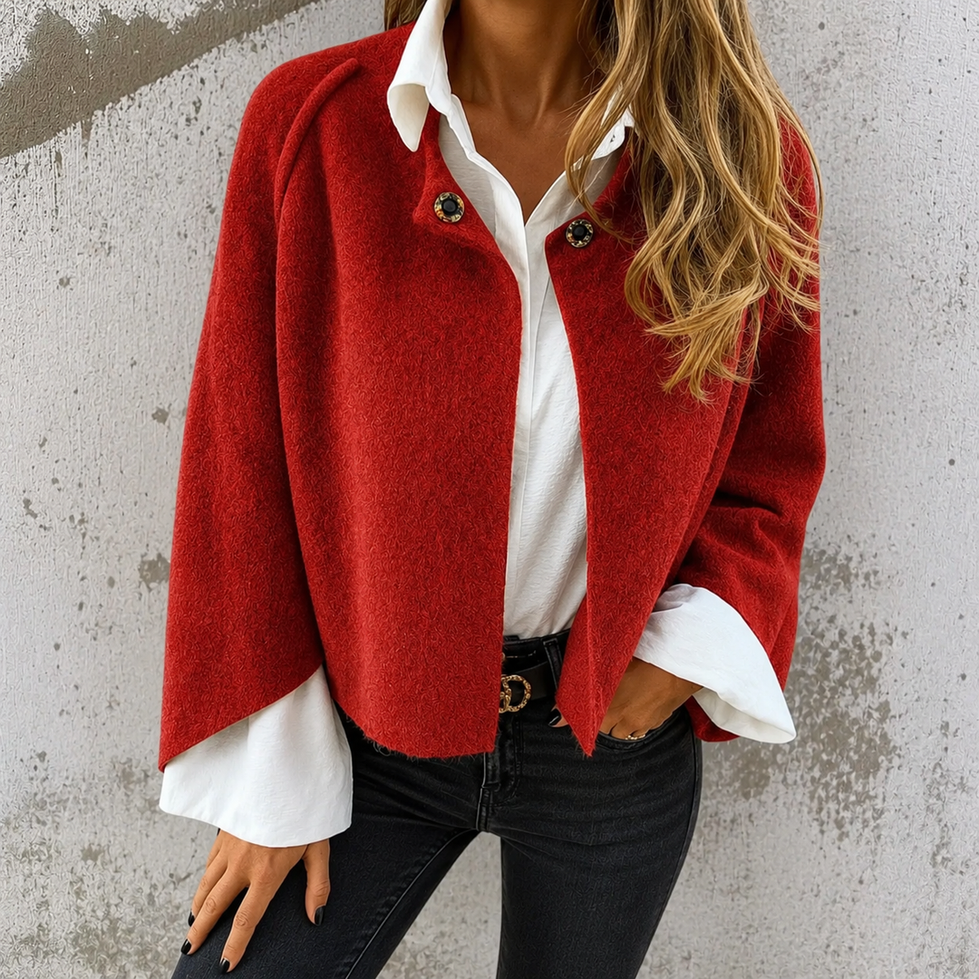 Veste courte à manches évasées – Rouge
