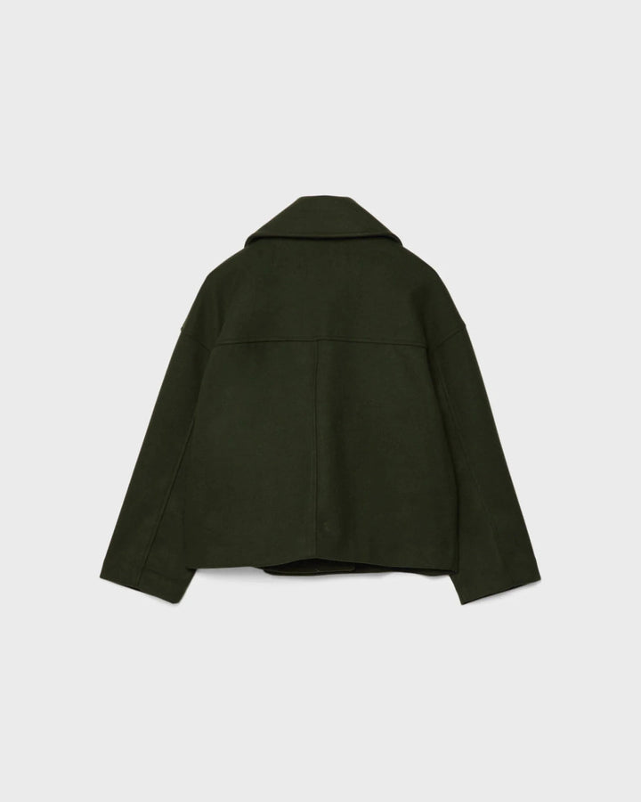 Veste Courte Croisée en Laine – Manteau Élégant Automne Hiver