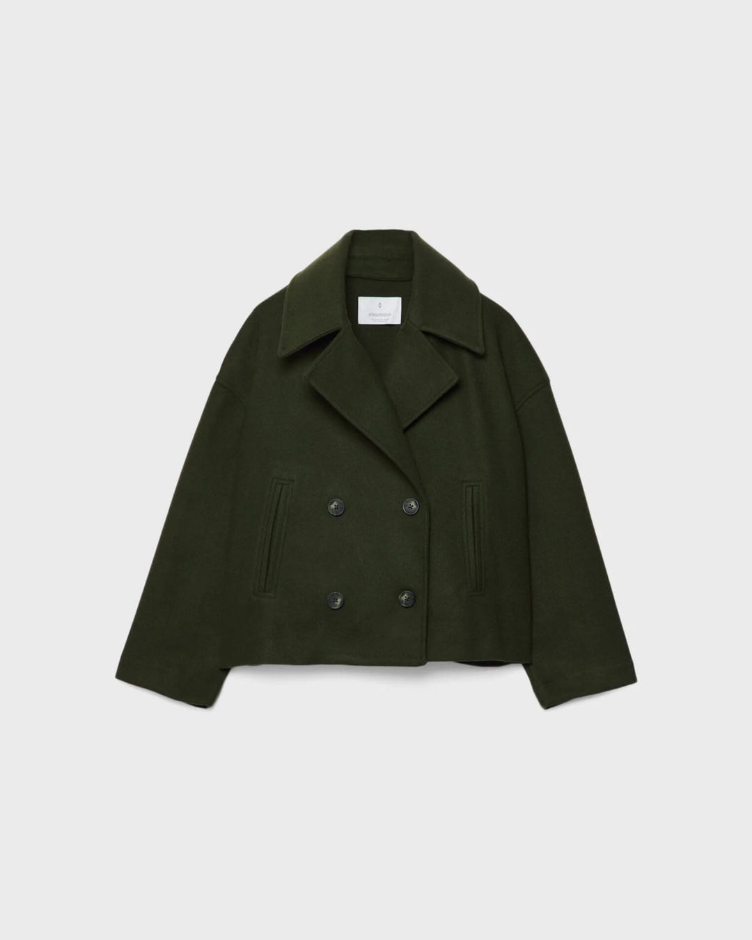 Veste Courte Croisée en Laine – Manteau Élégant Automne Hiver