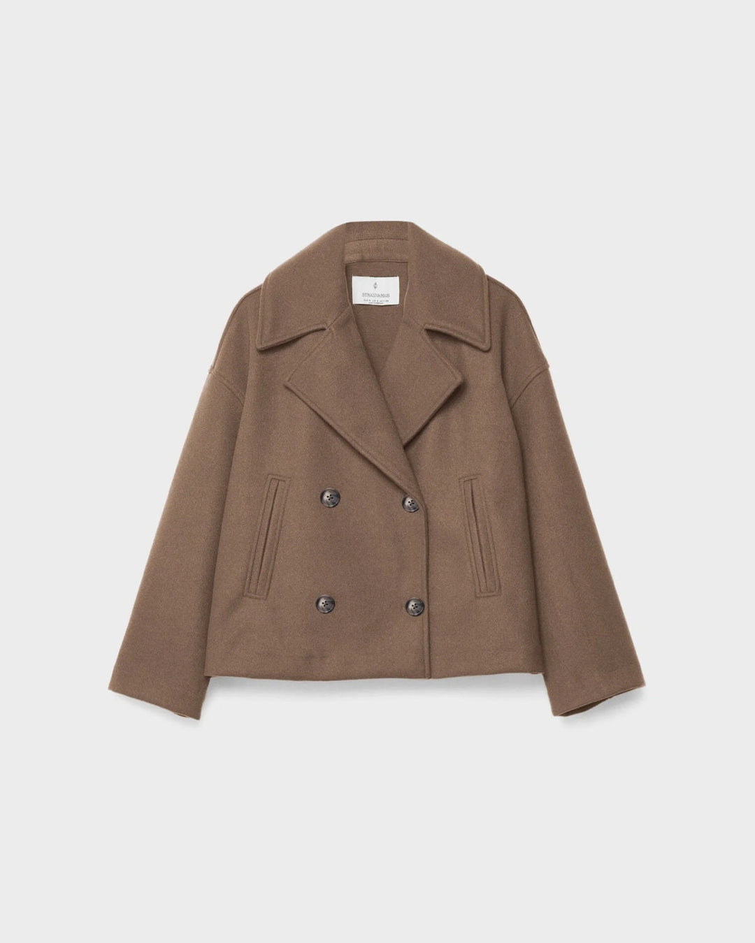 Veste Courte Croisée en Laine – Manteau Élégant Automne Hiver