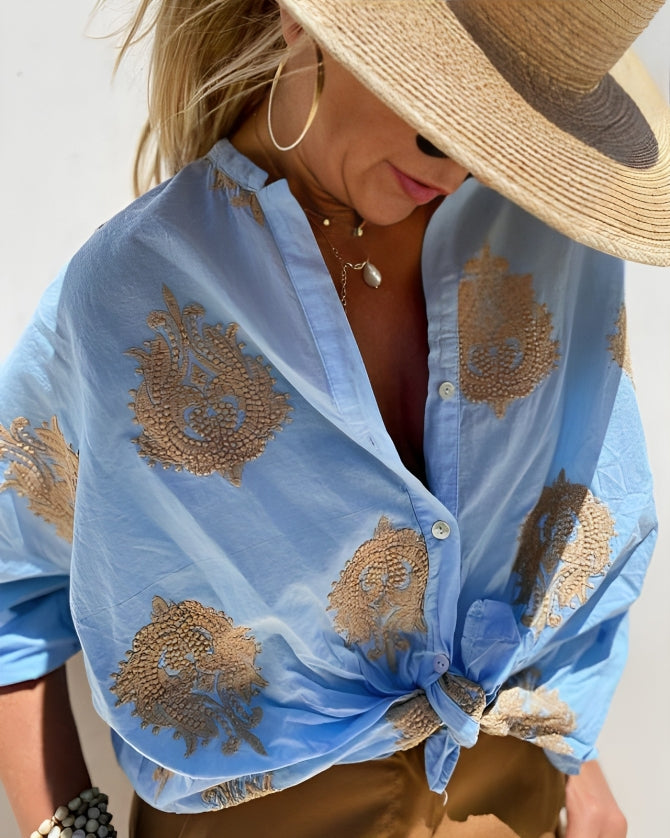 Chemise Oversize Brodée – Coupe Légère & Esprit Riviera Chic