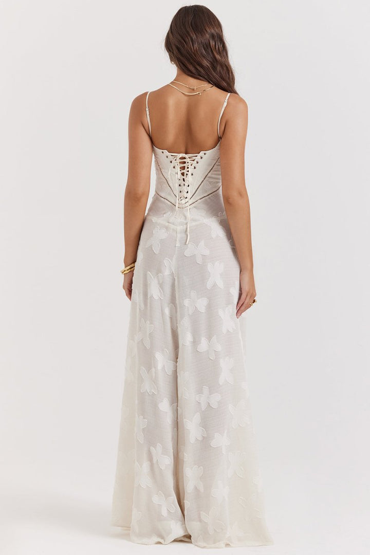 Robe Éclat Élégance – Coupe Fluide & Broderies Florales Chic