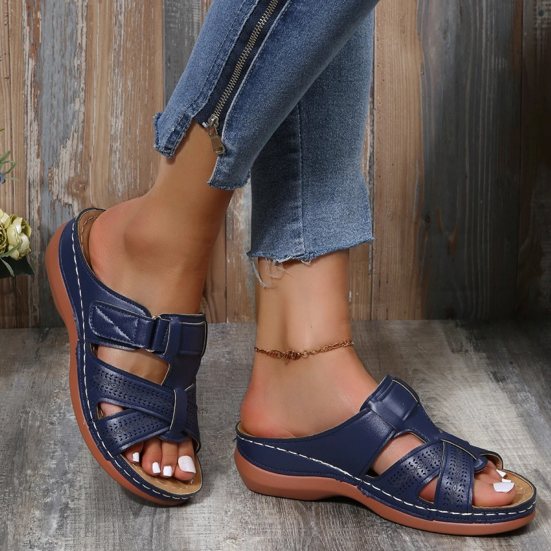 Cachae | Sandales en cuir pour femmes avec orteils ouverts