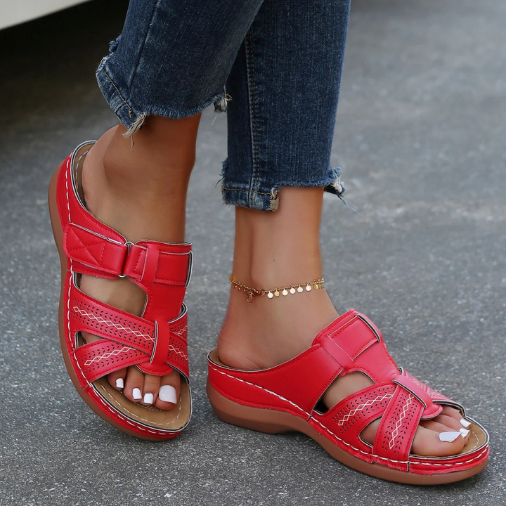 Cachae | Sandales en cuir pour femmes avec orteils ouverts