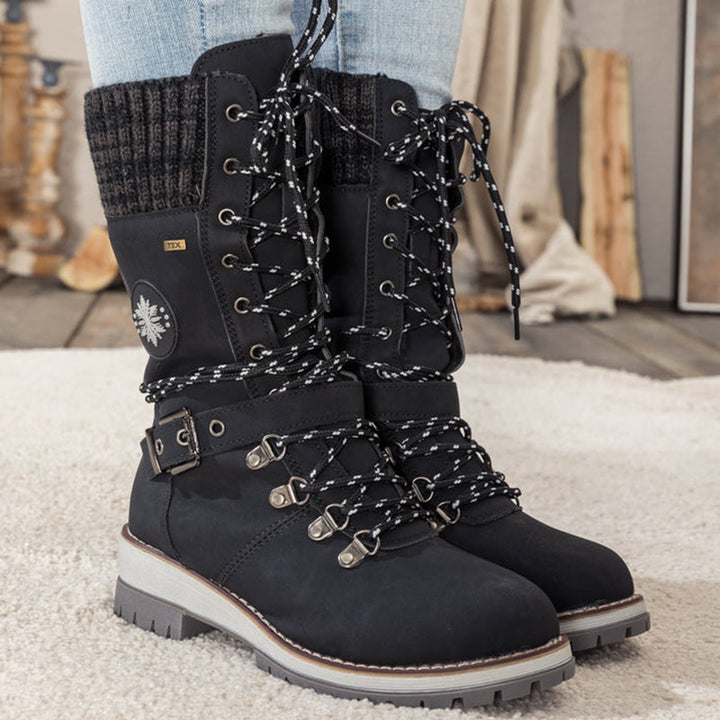 Bottines Montantes en Cuir Synthétique | Doublure Chaude | Style et Confort