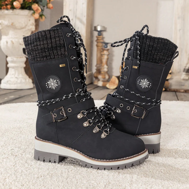 Bottines Montantes en Cuir Synthétique | Doublure Chaude | Style et Confort