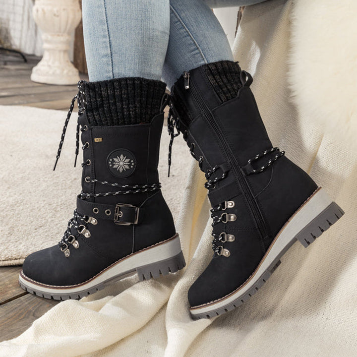 Bottines Montantes en Cuir Synthétique | Doublure Chaude | Style et Confort