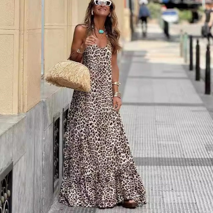 Robe Sauvage Évasion – Maxi Léopard & Coupe Fluide Chic