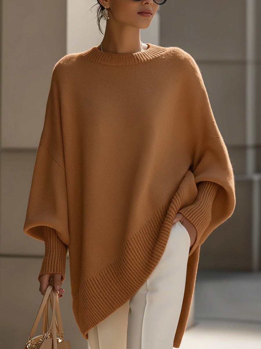 Manteau ample à design asymétrique – Marron
